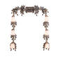 Meyda Lighting Oak Leaf & Acorn 36"W x 42"H 6-Light Dark Burnished Antique Copper Vanity Light With White Opal Shade Glass