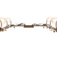 Meyda Lighting Oak Leaf & Acorn 36"W x 42"H 6-Light Dark Burnished Antique Copper Vanity Light With White Opal Shade Glass