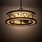 Meyda Lighting Oak Leaf & Acorn 45" 12-Light Antique Copper Chandelier With Creme Carrara Idalight Shade and Fan