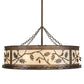 Meyda Lighting Oak Leaf & Acorn 45" 12-Light Antique Copper Chandelier With Creme Carrara Idalight Shade and Fan