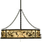 Meyda Lighting Oak Leaf & Acorn 45" 16-Light Mahogany Bronze Chandelier With Carmel Onyx Shade and Fan