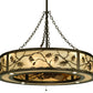Meyda Lighting Oak Leaf & Acorn 45" 16-Light Mahogany Bronze Chandelier With Carmel Onyx Shade and Fan