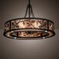 Meyda Lighting Oak Leaf & Acorn 45" 16-Light Oil Rubbed Bronze Chandelier With Silver Mica Shade Glass and Fan