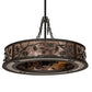 Meyda Lighting Oak Leaf & Acorn 45" 16-Light Oil Rubbed Bronze Chandelier With Silver Mica Shade Glass and Fan