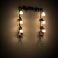 Meyda Lighting Oak Leaf & Acorn 45" 6-Light Dark Burnished Antique Copper Vanity Light With White Opal Shade Glass