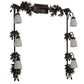 Meyda Lighting Oak Leaf & Acorn 45" 6-Light Dark Burnished Antique Copper Vanity Light With White Opal Shade Glass