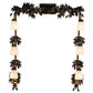 Meyda Lighting Oak Leaf & Acorn 45" 6-Light Dark Burnished Antique Copper Vanity Light With White Opal Shade Glass