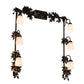 Meyda Lighting Oak Leaf & Acorn 45" 6-Light Dark Burnished Antique Copper Vanity Light With White Opal Shade Glass