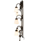 Meyda Lighting Oak Leaf & Acorn 45" 6-Light Dark Burnished Antique Copper Vanity Light With White Opal Shade Glass