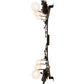 Meyda Lighting Oak Leaf & Acorn 45" 6-Light Dark Burnished Antique Copper Vanity Light With White Opal Shade Glass