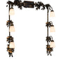 Meyda Lighting Oak Leaf & Acorn 45" 6-Light Dark Burnished Antique Copper Vanity Light With White Opal Shade Glass