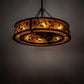 Meyda Lighting Oak Leaf & Acorn 45" 8-Light Oil Rubbed Bronze Chandelier With Amber Mica Shade Glass and Fan