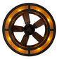 Meyda Lighting Oak Leaf & Acorn 45" 8-Light Oil Rubbed Bronze Chandelier With Amber Mica Shade Glass and Fan