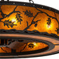 Meyda Lighting Oak Leaf & Acorn 45" 8-Light Oil Rubbed Bronze Chandelier With Amber Mica Shade Glass and Fan