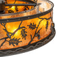 Meyda Lighting Oak Leaf & Acorn 45" 8-Light Oil Rubbed Bronze Chandelier With Amber Mica Shade Glass and Fan