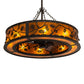 Meyda Lighting Oak Leaf & Acorn 45" 8-Light Oil Rubbed Bronze Chandelier With Amber Mica Shade Glass and Fan