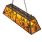 Meyda Lighting Oak Leaf & Acorn 48" 6-Light Antique Copper Island Pendant Light With Amber Mica Shade Glass