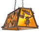 Meyda Lighting Oak Leaf & Acorn 48" 6-Light Antique Copper Island Pendant Light With Amber Mica Shade Glass