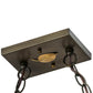 Meyda Lighting Oak Leaf & Acorn 50883 54" 9-Light Antique Copper Island Pendant Light With Amber Mica Shade Glass