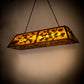 Meyda Lighting Oak Leaf & Acorn 50883 54" 9-Light Antique Copper Island Pendant Light With Amber Mica Shade Glass