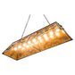 Meyda Lighting Oak Leaf & Acorn 50883 54" 9-Light Antique Copper Island Pendant Light With Amber Mica Shade Glass