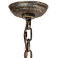 Meyda Lighting Oak Leaf & Acorn 52" 6-Light Golden Bronze Inverted Pendant Light With Bark Brown Art & Beige Art Shade Glass
