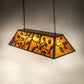 Meyda Lighting Oak Leaf & Acorn 54" 9-Light Antique Copper Island Pendant Light With Amber Mica Shade Glass
