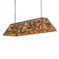 Meyda Lighting Oak Leaf & Acorn 54" 9-Light Antique Copper Island Pendant Light With Amber Mica Shade Glass