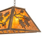 Meyda Lighting Oak Leaf & Acorn 54" 9-Light Antique Copper Island Pendant Light With Amber Mica Shade Glass
