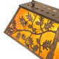 Meyda Lighting Oak Leaf & Acorn 54" 9-Light Antique Copper Island Pendant Light With Amber Mica Shade Glass