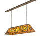 Meyda Lighting Oak Leaf & Acorn 54" 9-Light Antique Copper Island Pendant Light With Amber Mica Shade Glass
