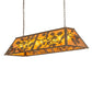 Meyda Lighting Oak Leaf & Acorn 54" 9-Light Antique Copper Island Pendant Light With Amber Mica Shade Glass