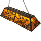 Meyda Lighting Oak Leaf & Acorn 54" 9-Light Timeless Bronze Island Pendant Light With Amber Mica Shade Glass
