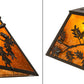 Meyda Lighting Oak Leaf & Acorn 54" 9-Light Timeless Bronze Island Pendant Light With Amber Mica Shade Glass
