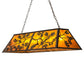 Meyda Lighting Oak Leaf & Acorn 54" 9-Light Timeless Bronze Island Pendant Light With Amber Mica Shade Glass
