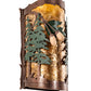 Meyda Lighting Oak Leaf & Acorn 6" 2-Light New Copper Vein & Green Trees Wall Sconce With Amber Mica Shade Glass