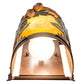Meyda Lighting Oak Leaf & Acorn 6" 2-Light New Copper Vein & Green Trees Wall Sconce With Amber Mica Shade Glass