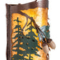 Meyda Lighting Oak Leaf & Acorn 6" 2-Light New Copper Vein & Green Trees Wall Sconce With Amber Mica Shade Glass