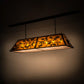 Meyda Lighting Oak Leaf & Acorn 72" 9-Light Antique Copper Island Pendant Light With Amber Mica & Silver Mica Shade Glass