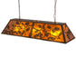 Meyda Lighting Oak Leaf & Acorn 72" 9-Light Antique Copper Island Pendant Light With Amber Mica & Silver Mica Shade Glass
