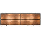 Meyda Lighting Oak Leaf & Acorn 72" 9-Light Antique Copper Island Pendant Light With Amber Mica & Silver Mica Shade Glass
