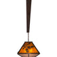 Meyda Lighting Oak Leaf & Acorn 72" 9-Light Antique Copper Island Pendant Light With Amber Mica & Silver Mica Shade Glass