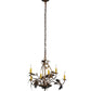 Meyda Lighting Oak Leaf & Acorn 81244 28" 6-Light Dark Burnished Antique Copper Chandelier With Ivory Faux Candlelight
