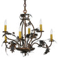 Meyda Lighting Oak Leaf & Acorn 81244 28" 6-Light Dark Burnished Antique Copper Chandelier With Ivory Faux Candlelight