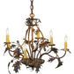 Meyda Lighting Oak Leaf & Acorn 81244 28" 6-Light Dark Burnished Antique Copper Chandelier With Ivory Faux Candlelight