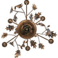 Meyda Lighting Oak Leaf & Acorn 81244 28" 6-Light Dark Burnished Antique Copper Chandelier With Ivory Faux Candlelight
