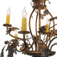 Meyda Lighting Oak Leaf & Acorn 81244 28" 6-Light Dark Burnished Antique Copper Chandelier With Ivory Faux Candlelight