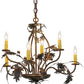 Meyda Lighting Oak Leaf & Acorn 81244 28" 6-Light Dark Burnished Antique Copper Chandelier With Ivory Faux Candlelight
