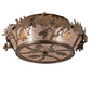 Meyda Lighting Oak Leaf & Acorn 82070 20" 4-Light Antique Copper Flush Mount Light With Silver Mica Shade Glass