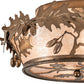 Meyda Lighting Oak Leaf & Acorn 82070 20" 4-Light Antique Copper Flush Mount Light With Silver Mica Shade Glass
